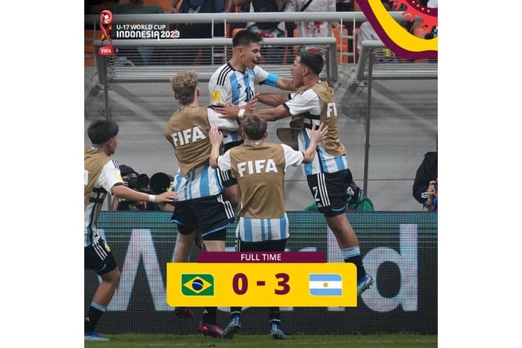 Piala Dunia U-17, Trigol Echeverri Bawa Argentina Depak Brasil