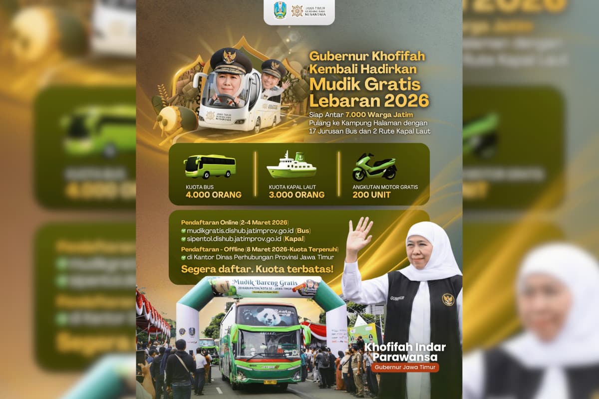 Gubernur Khofifah Kembali Gelar Program Mudik Gratis, Siap Antar 7.000 Warga Jatim